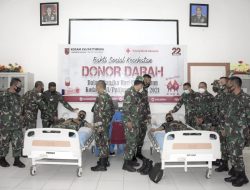 Jelang HUT Kodam Pattimura, Ratusan Prajurit Donor Darah