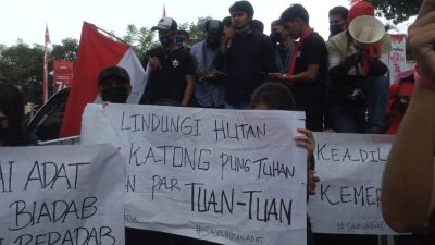 GMKI Demo Kejati Tolak Kriminalisasi Masyarakat Adat Sabuai