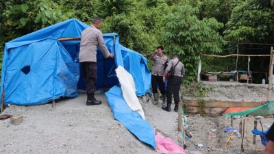Razia Gunung Botak, Aparat Gabungan Musnahkan Tenda & Bak Rendaman