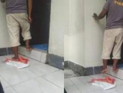 Video Viral! Pria Kenakan Kaos Polisi Jadikan Bendera Merah Putih Keset Kaki