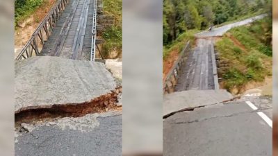 Diguyur Hujan Deras, Jembatan Penghubung Leihitu-Ambon Nyaris Ambruk